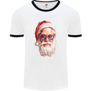 Cool Santa Summer Christmas Vibes Mens Ringer T-Shirt White/Black