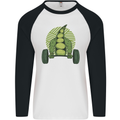 Gym Bean Bodybuilding Gym Training Mens L/S Baseball T-Shirt White/Black