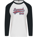 Legend Since 75th Birthday 1948 Mens L/S Baseball T-Shirt White/Black