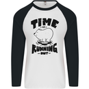Time Running Out Climate Change Mens L/S Baseball T-Shirt White/Black