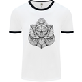 Anchor Skull Sailor Sailing Captain Pirate Ship Mens Ringer T-Shirt White/Black