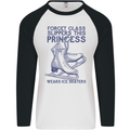 This Princess Wears Ice Skates Skater Mens L/S Baseball T-Shirt White/Black