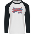 Legend Since 49th Birthday 1974 Mens L/S Baseball T-Shirt White/Black