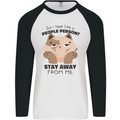 Do I Look Like a People Person Funny Cat Mens L/S Baseball T-Shirt White/Black