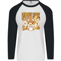 Pumpkin Spice Gnomes Halloween Mens L/S Baseball T-Shirt White/Black