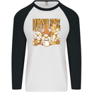 Pumpkin Spice Gnomes Halloween Mens L/S Baseball T-Shirt White/Black