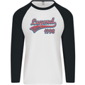 Legend Since 25th Birthday 1998 Mens L/S Baseball T-Shirt White/Black