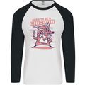 A Rat Born To Be a Unicorn Funny Mens L/S Baseball T-Shirt White/Black