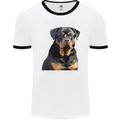 Polygon Rottweiler Dog Mens Ringer T-Shirt White/Black