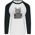Bad Kitty New York City Police Dept. Mens L/S Baseball T-Shirt White/Black