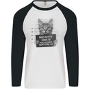 Bad Kitty New York City Police Dept. Mens L/S Baseball T-Shirt White/Black