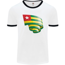 Curled Togo Flag Togolese Day Football Mens Ringer T-Shirt White/Black
