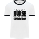 Im a Nurse Whats Your Superpower Nursing Mens Ringer T-Shirt White/Black