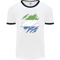 Torn Sierra Leone Flag Leonian Day Football Mens Ringer T-Shirt White/Black