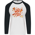 Wild & Free Mushroom Foraging Nature Mens L/S Baseball T-Shirt White/Black