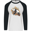 A Sleeping Panda Bear Ecology Animals Mens L/S Baseball T-Shirt White/Black