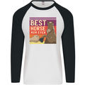 Equestrian Best Horse Mom Ever Funny Mens L/S Baseball T-Shirt White/Black