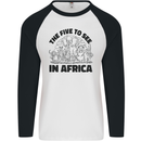 The Five Wild Animas to See in Africa Mens L/S Baseball T-Shirt White/Black