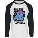 Ribbit Madafaka Funny Gangsta Frog Mens L/S Baseball T-Shirt White/Black