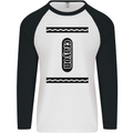 Crayon Fancy Dress Outfit Costume Funny Mens L/S Baseball T-Shirt White/Black