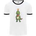 Cute Christmas T-Rex Funny Xmas Dinosaur Mens Ringer T-Shirt White/Black