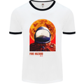 Fire Hazard Too Hot to Handle Astronaut Space Mens Ringer T-Shirt White/Black