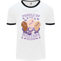 Purple Up for Military Kids Army Brats Mens Ringer T-Shirt White/Black