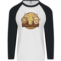 Free Kisses Animals Cow Monkey Giraffe Mens L/S Baseball T-Shirt White/Black