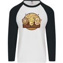 Free Kisses Animals Cow Monkey Giraffe Mens L/S Baseball T-Shirt White/Black