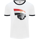 Curled Egypt Flag Egyptian Day Football Mens Ringer T-Shirt White/Black