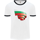Curled Bulgaria Flag Bulgarian Day Football Mens Ringer T-Shirt White/Black