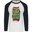 Germany Octoberfest German Beer Alcohol Mens L/S Baseball T-Shirt White/Black