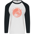 Old School DJ Gramaphone DJing Music Mens L/S Baseball T-Shirt White/Black