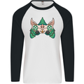 Christmas Elf Video Game Controller Joypad Xmas Mens L/S Baseball T-Shirt White/Black