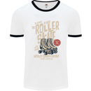 Roller Skate Retro Skating Boots Mens Ringer T-Shirt White/Black