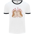 Hedgehog Love Valentines Day Mens Ringer T-Shirt White/Black