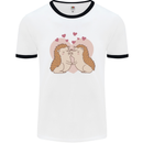 Hedgehog Love Valentines Day Mens Ringer T-Shirt White/Black