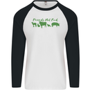 Animals Are Friends Not Food Vegan Mens L/S Baseball T-Shirt White/Black
