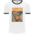 Hipster Scream Painting Mens Ringer T-Shirt White/Black
