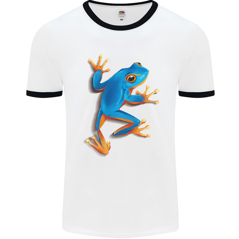 A Cool Frog Climbing Up Mens Ringer T-Shirt White/Black