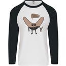 Boomerang Ill Be Back Funny Movie Parody Mens L/S Baseball T-Shirt White/Black