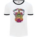 Psytrance Psychedelic Trance Music Psy Mens Ringer T-Shirt White/Black