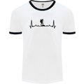 Hiking ECG Walking Rambling Trekking Pulse Mens Ringer T-Shirt White/Black