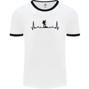 Hiking ECG Walking Rambling Trekking Pulse Mens Ringer T-Shirt White/Black