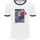 An Ice Hockey Player Mens Ringer T-Shirt White/Black