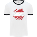 Torn Austria Flag Austrian Day Football Mens Ringer T-Shirt White/Black