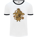 A Steampunk Penguin Mens Ringer T-Shirt White/Black
