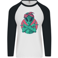 Funny Alien Gangster UFO 2Pac Rap Music Mens L/S Baseball T-Shirt White/Black