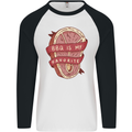 BBQ is My Favourite Funny Steak Grill Braai Mens L/S Baseball T-Shirt White/Black