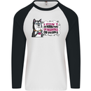 Husky Alaskan I Dont Like People Mornings Mens L/S Baseball T-Shirt White/Black